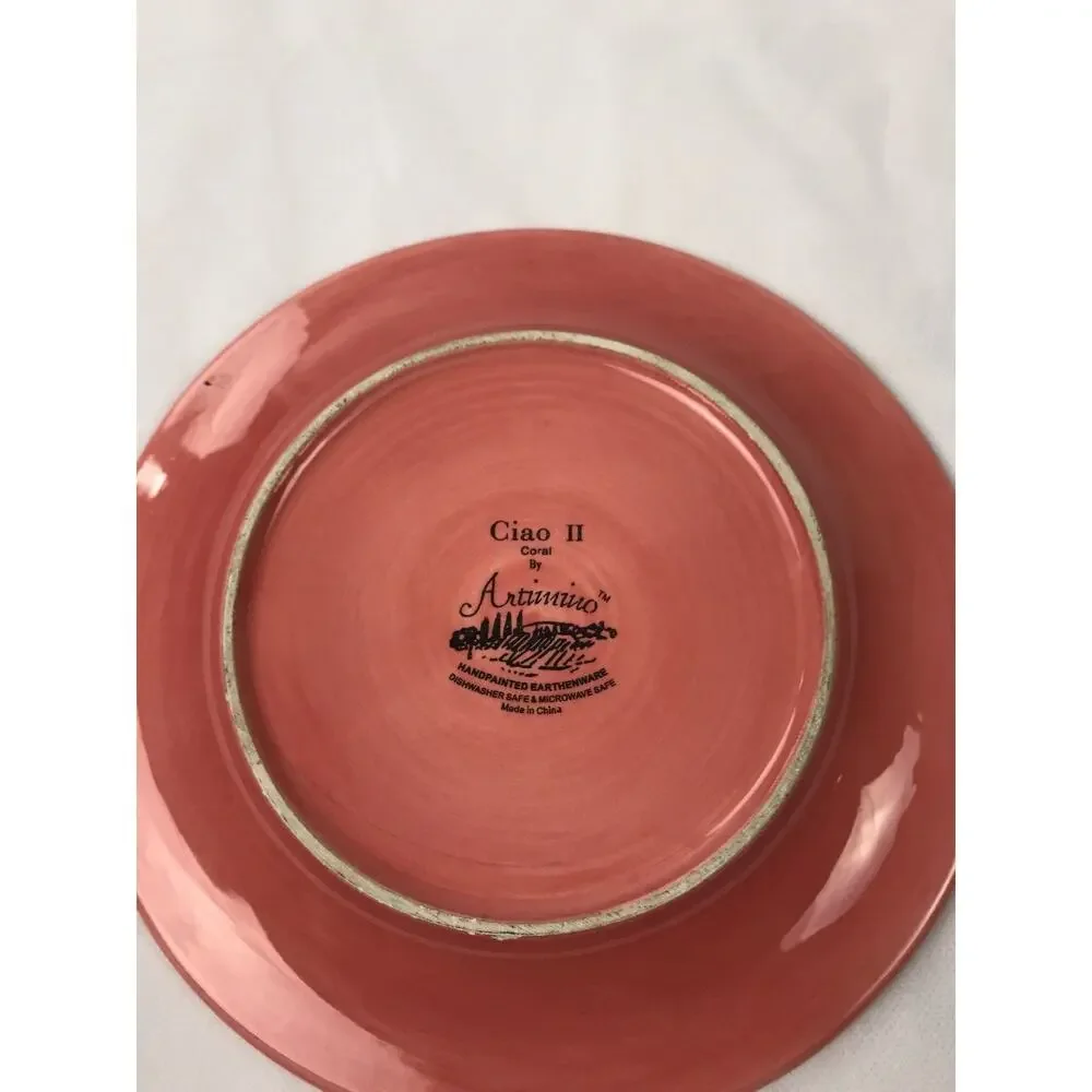 Artimino Ciao II Coral 9” Salad Plate Earthenware Italy